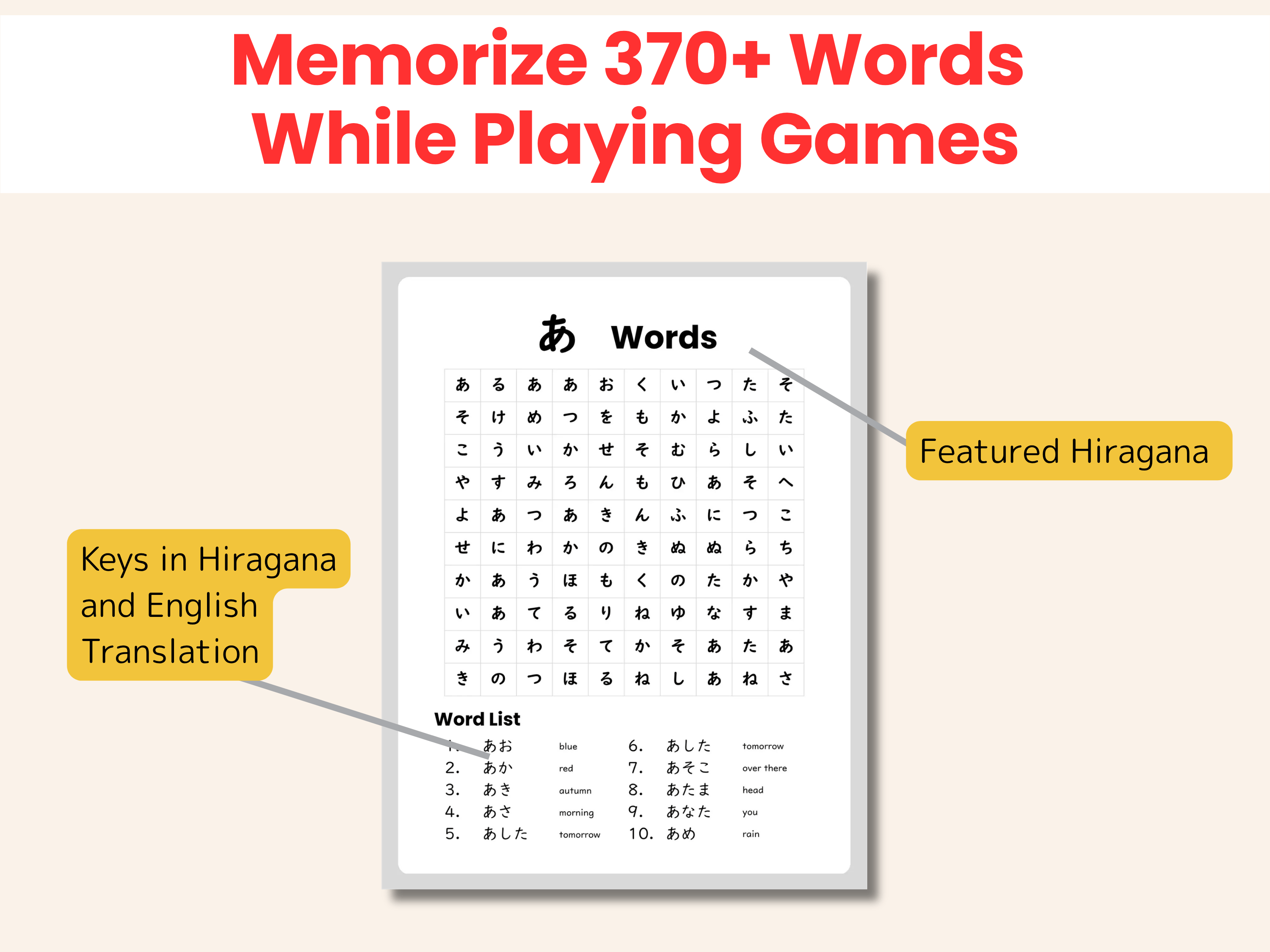 NihongoKnow Hiragana Mastery Series Step 3 - Hiragana Word Search: 370+ Essential Japanese Words Learn through play