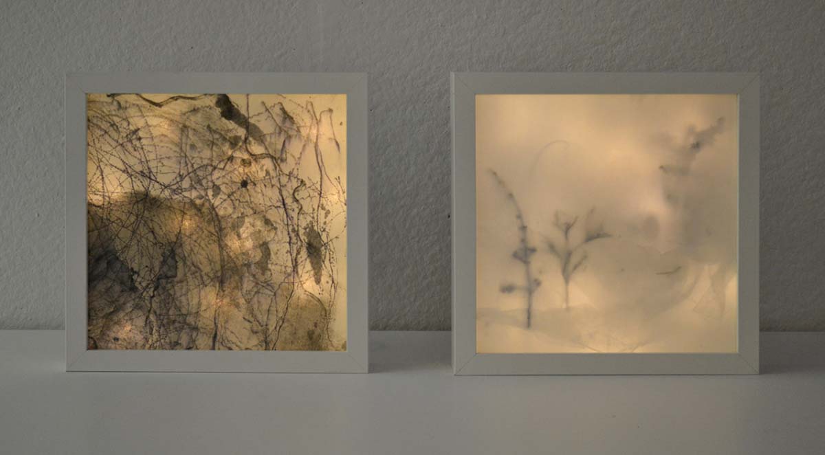some shadow box test pieces (10 x 10 inches), 2012