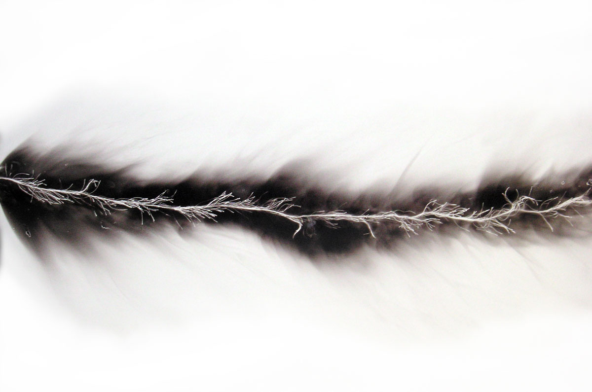 Smoke String, smoke on prepared board, 16 x 20 inches