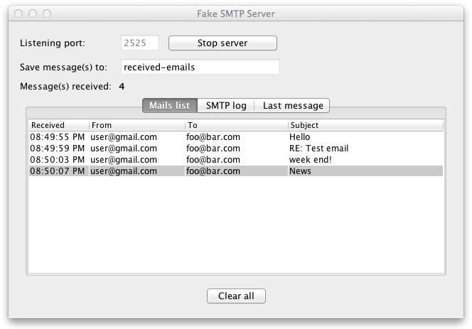 Gunakan server smtp untuk mengirim email. Fakesmtp Fakesmtp Dummy Smtp Server For Developers