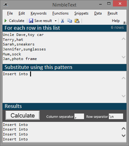NimbleText – Data processing tool to manipulate text that conform to a specific structure