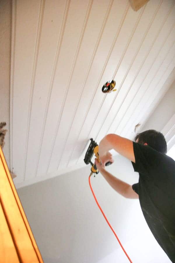 The height of the ceiling, the trim on the wall, and functional purpose. DIY Beadboard Ceiling Tutorial | Easy and Inexpensive