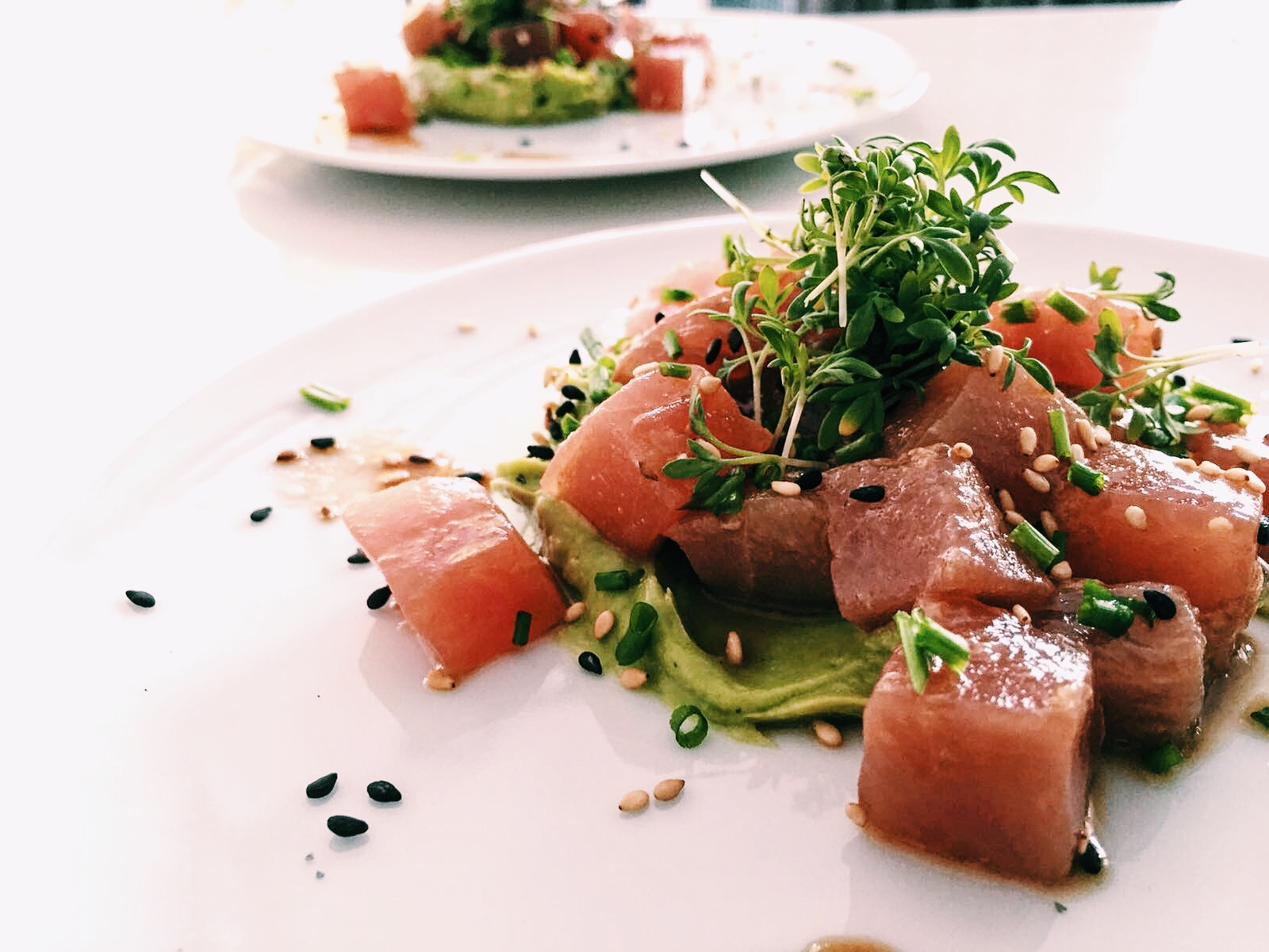 Tonijn met avocado-wasabicrème