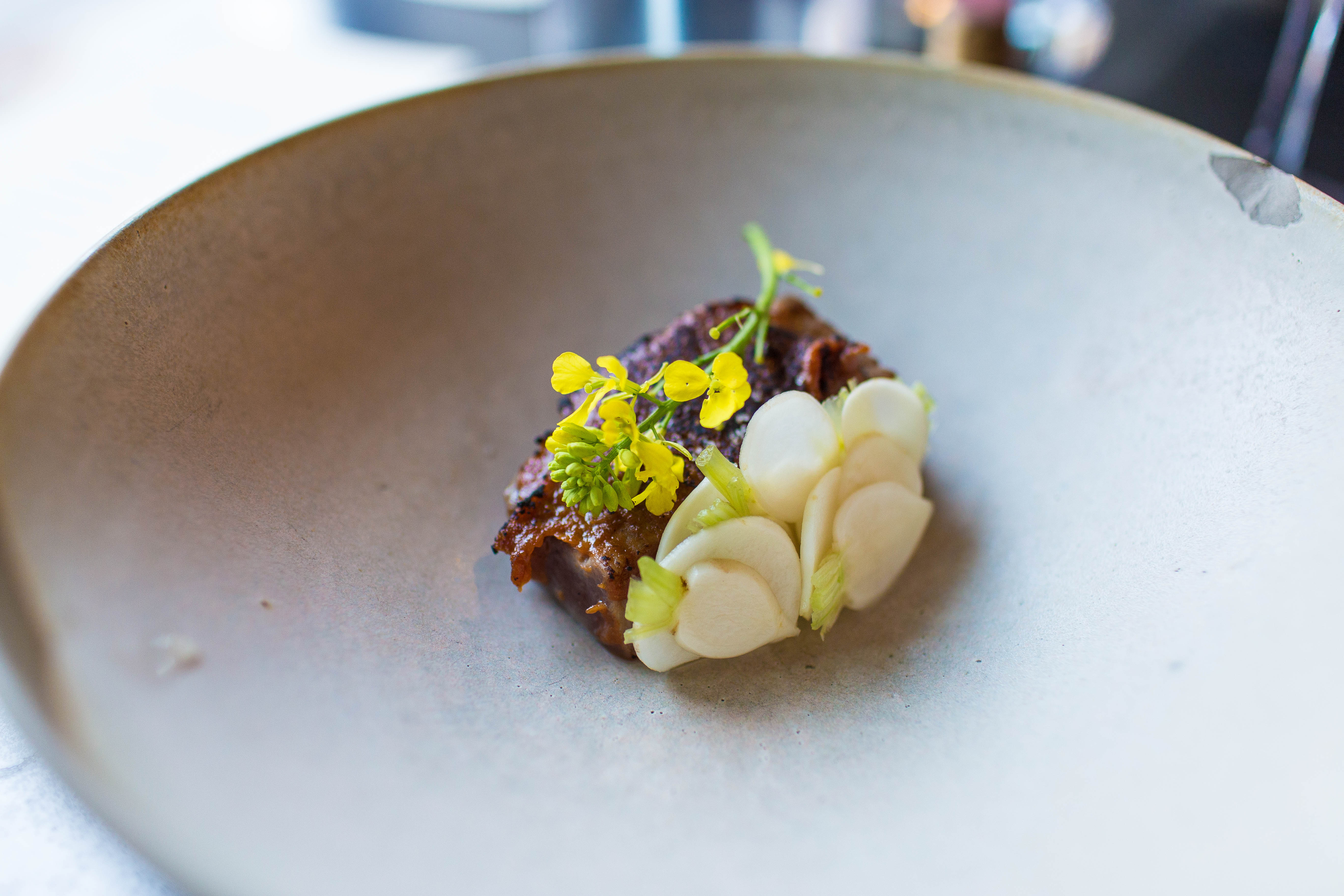 course three - tuna w. turnips and dashi