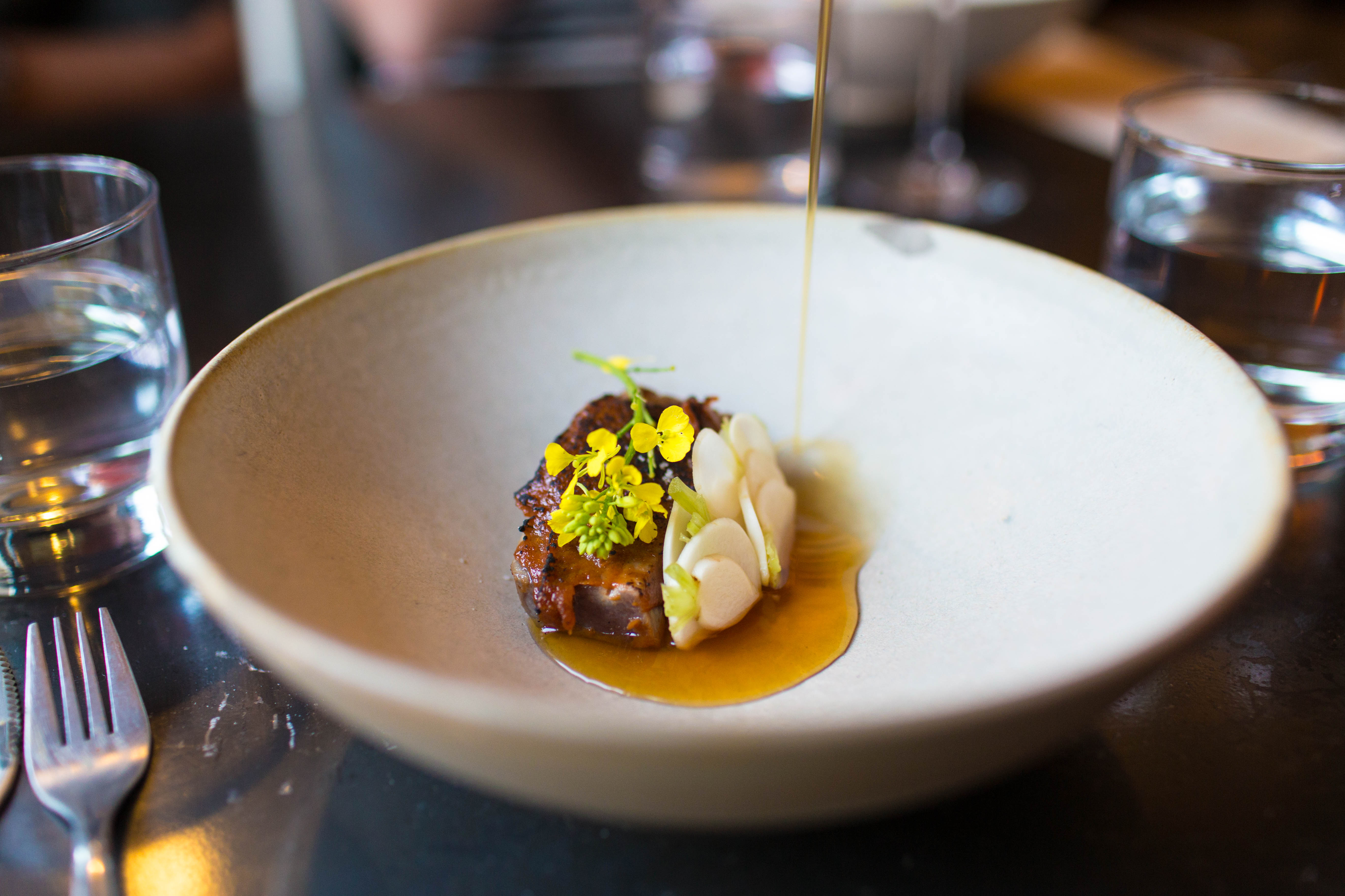 course three - tuna w. turnips and dashi