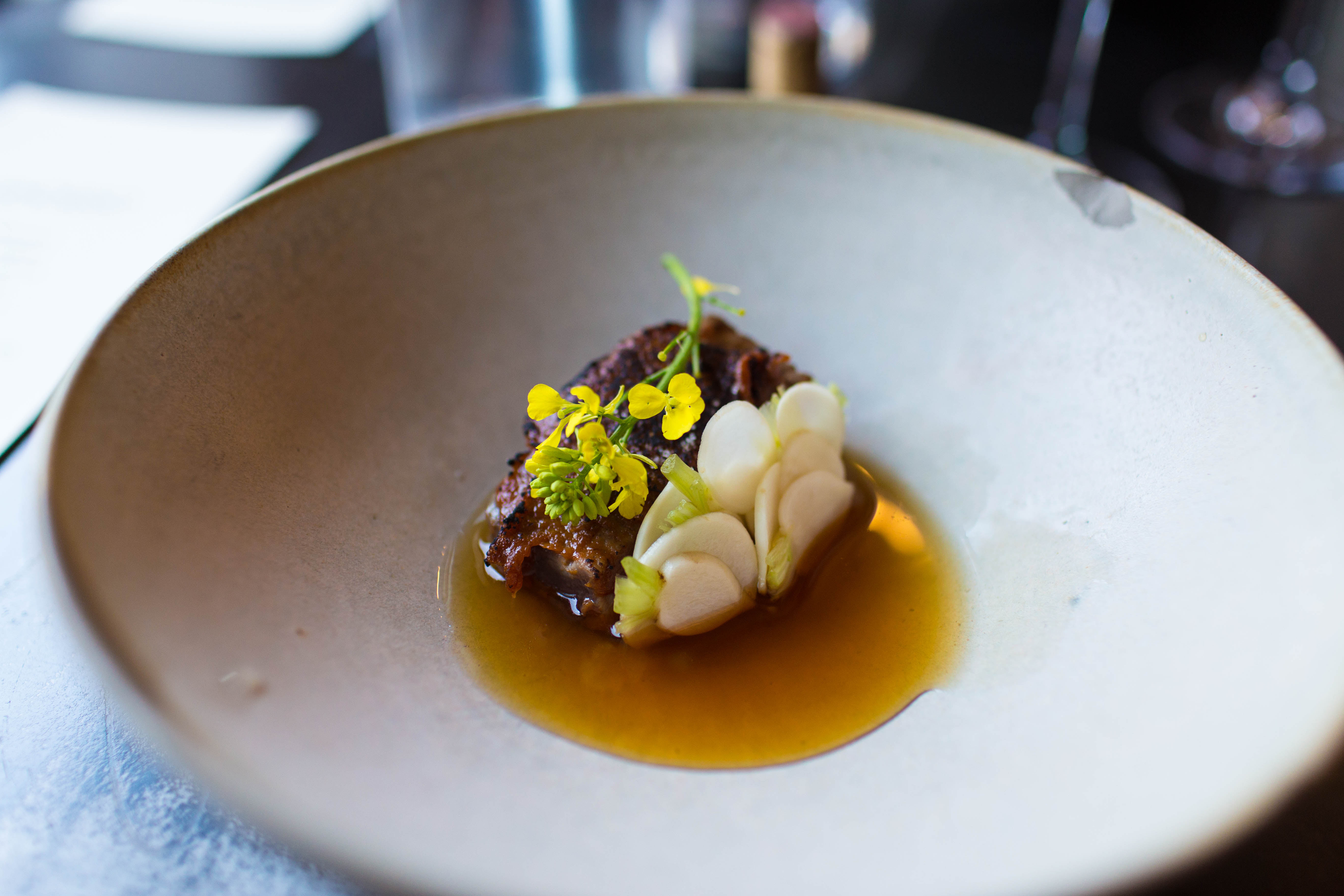 course three - tuna w. turnips and dashi