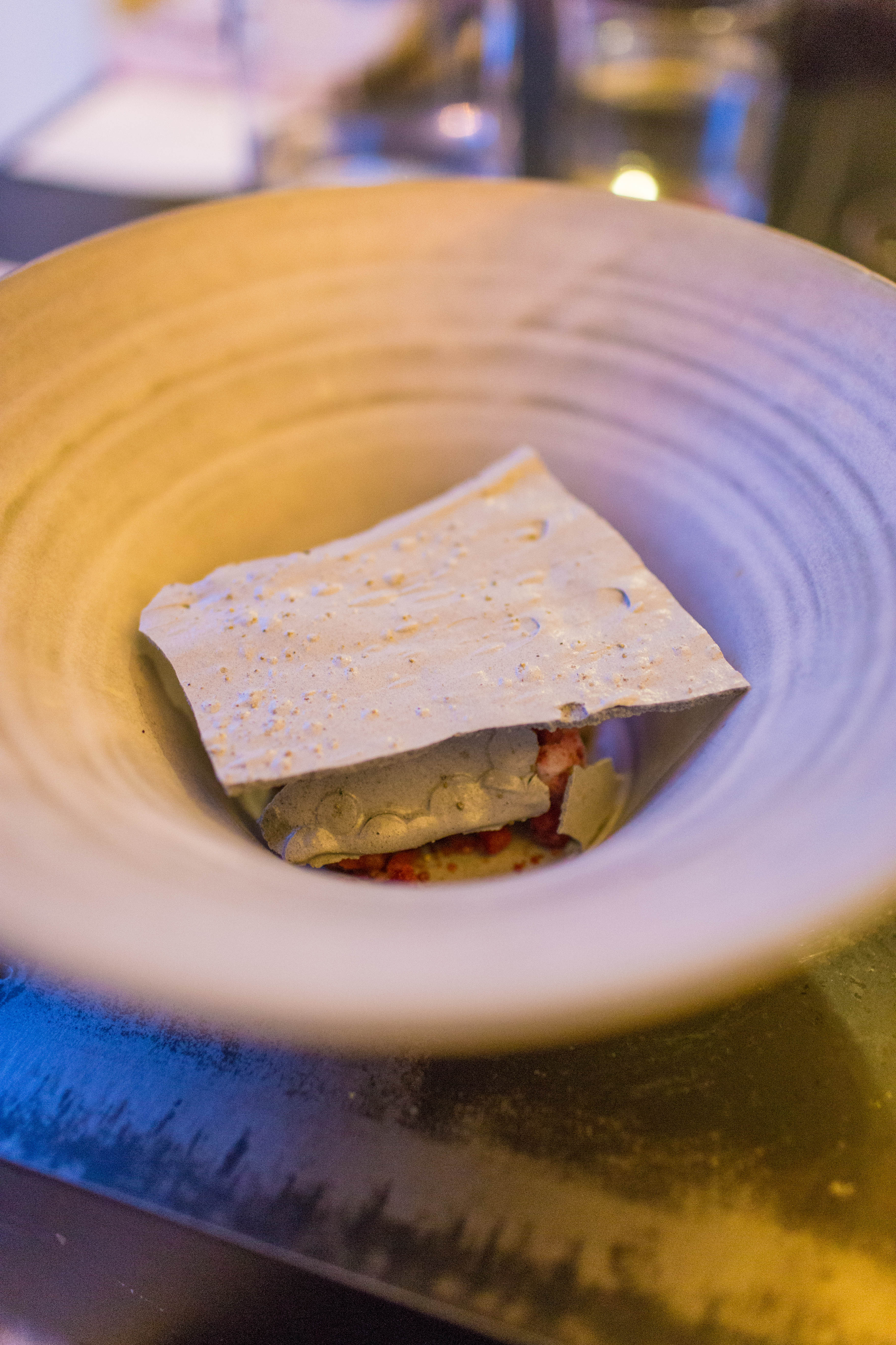 course six - ice cream w. berries and meringue