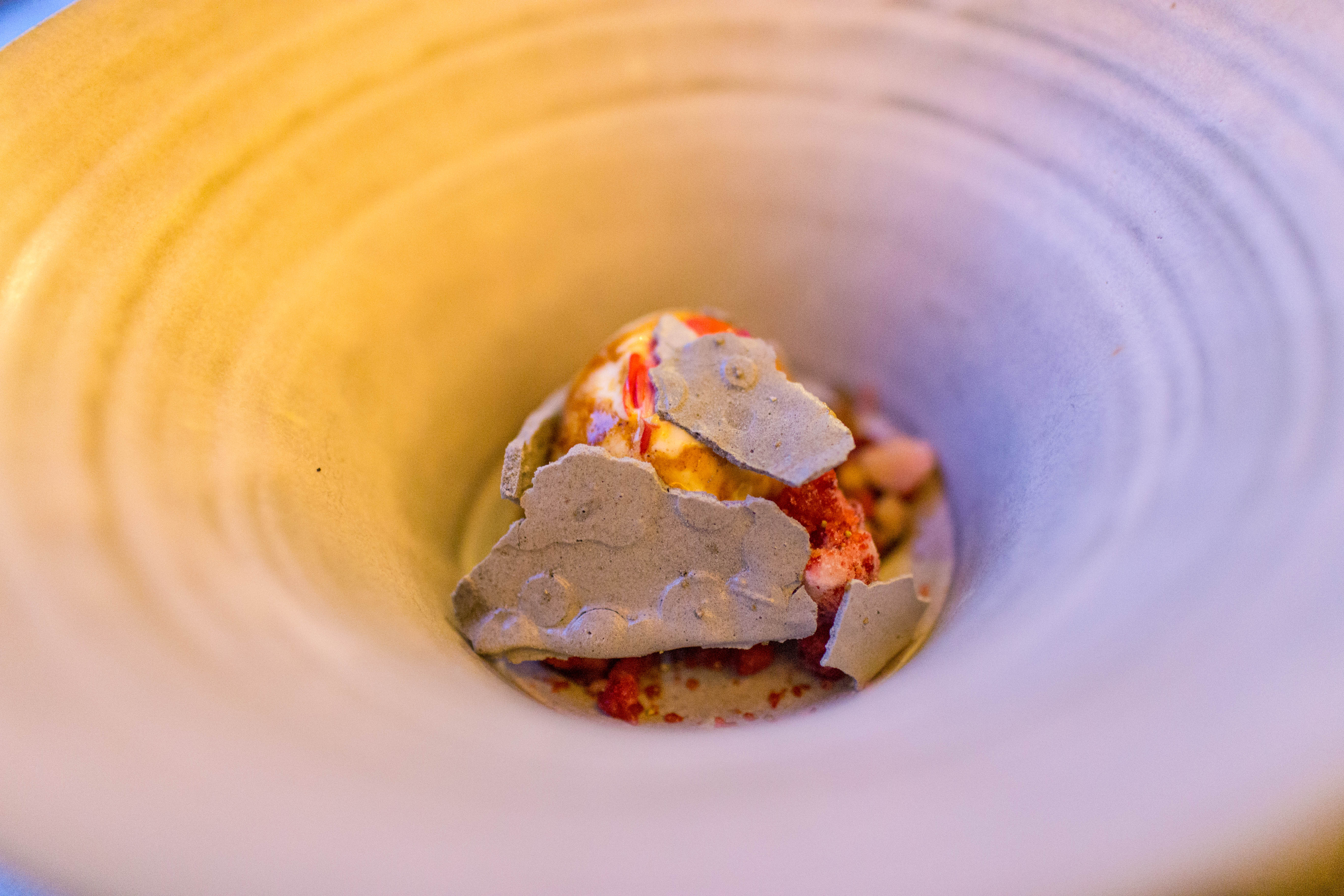 course six - ice cream w. berries and meringue