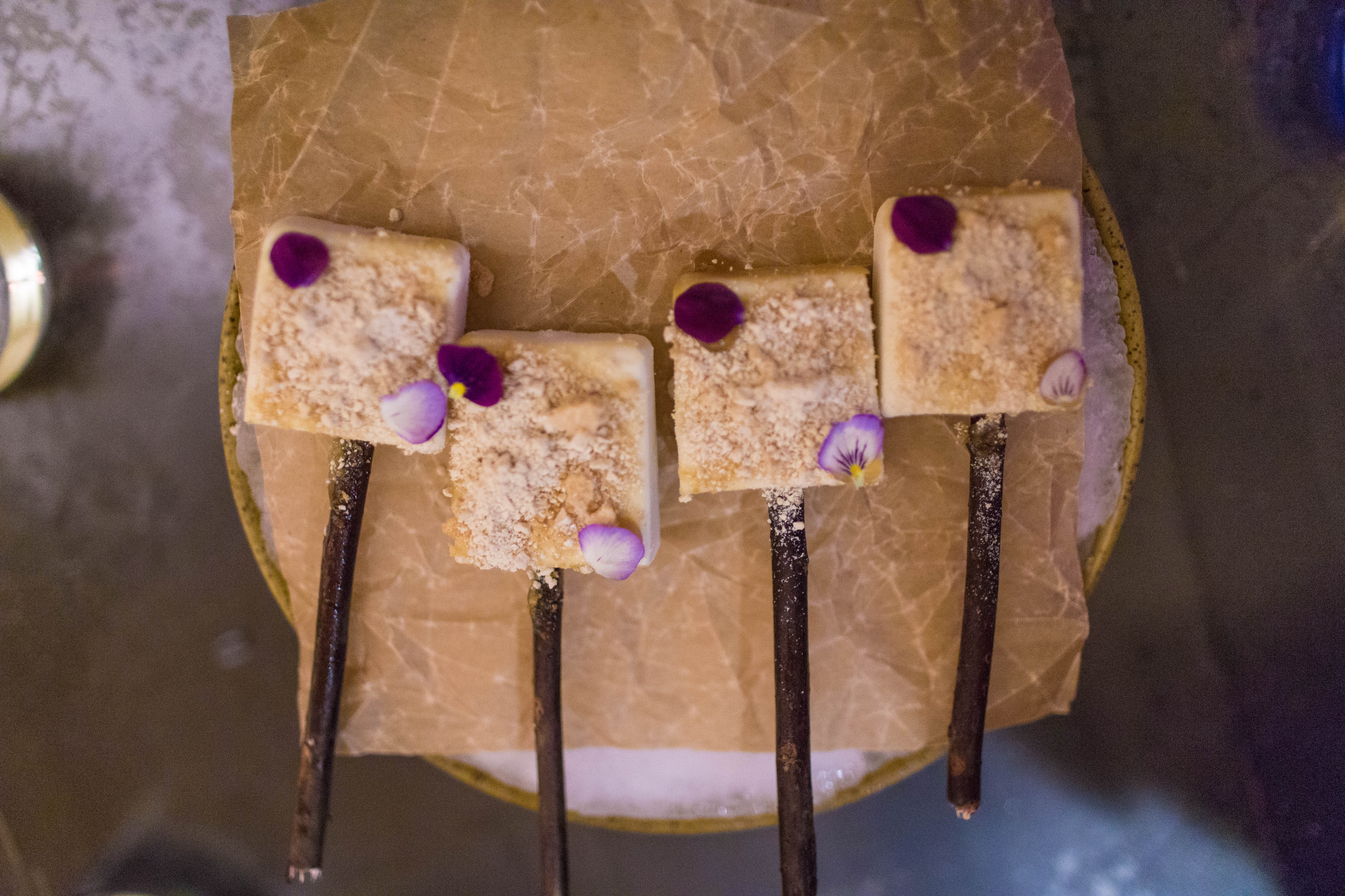 course seven - chamomile popsicle w. foie gras dust