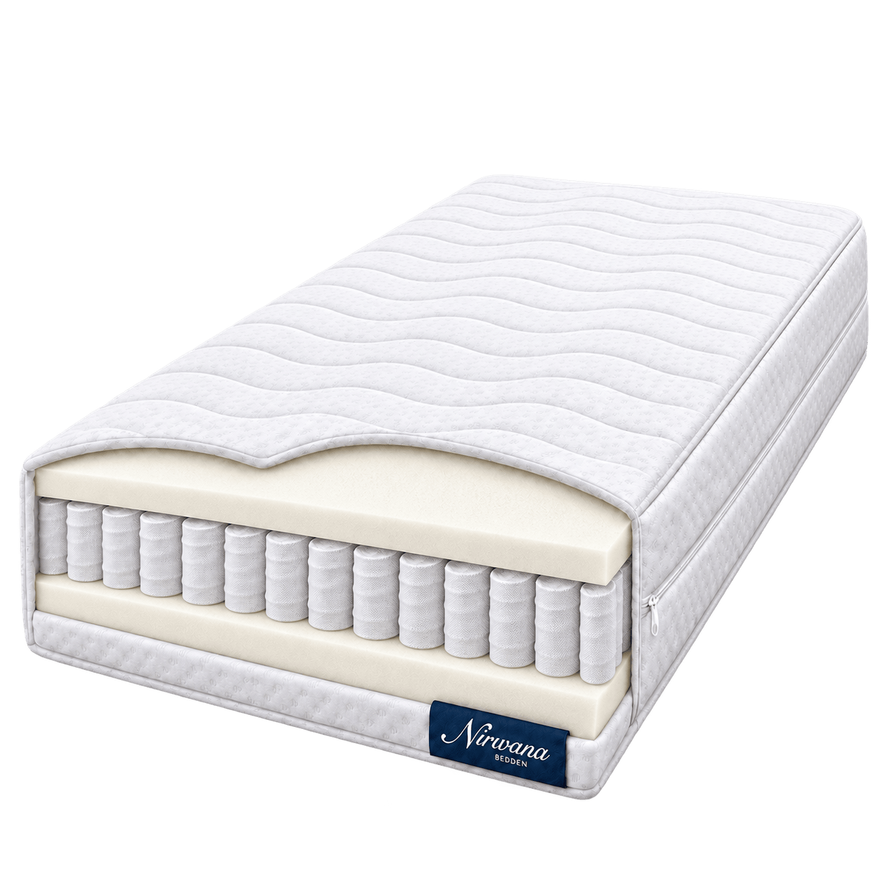 Nirwana Bedden Silver 1000 pocketveringmatras met koudschuim, zonder achtergrond