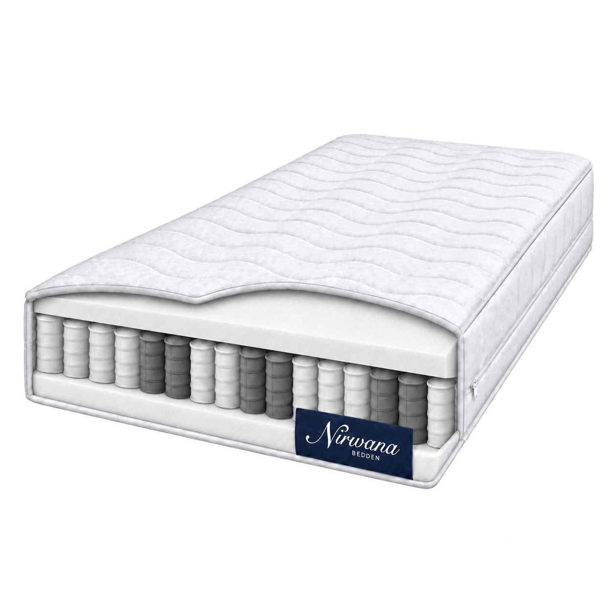 Nirwana Bedden Silver 350 pocketveringmatras met koudschuim, zonder achtergrond