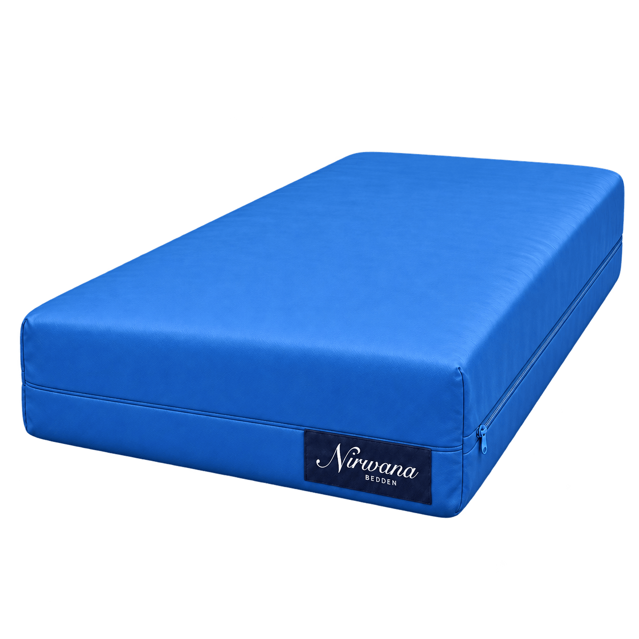 Nirwana Bedden zorgmatras met blauwe vloeistofdichte hoes, zonder achtergrond