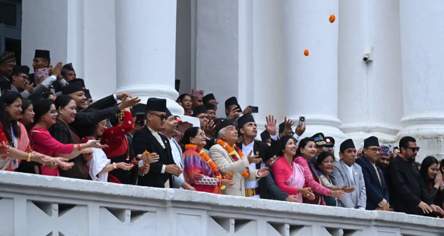 राष्ट्रपति पौडेलले वसन्तपुर पुगेर गरे इन्द्रजात्राको अवलोकन