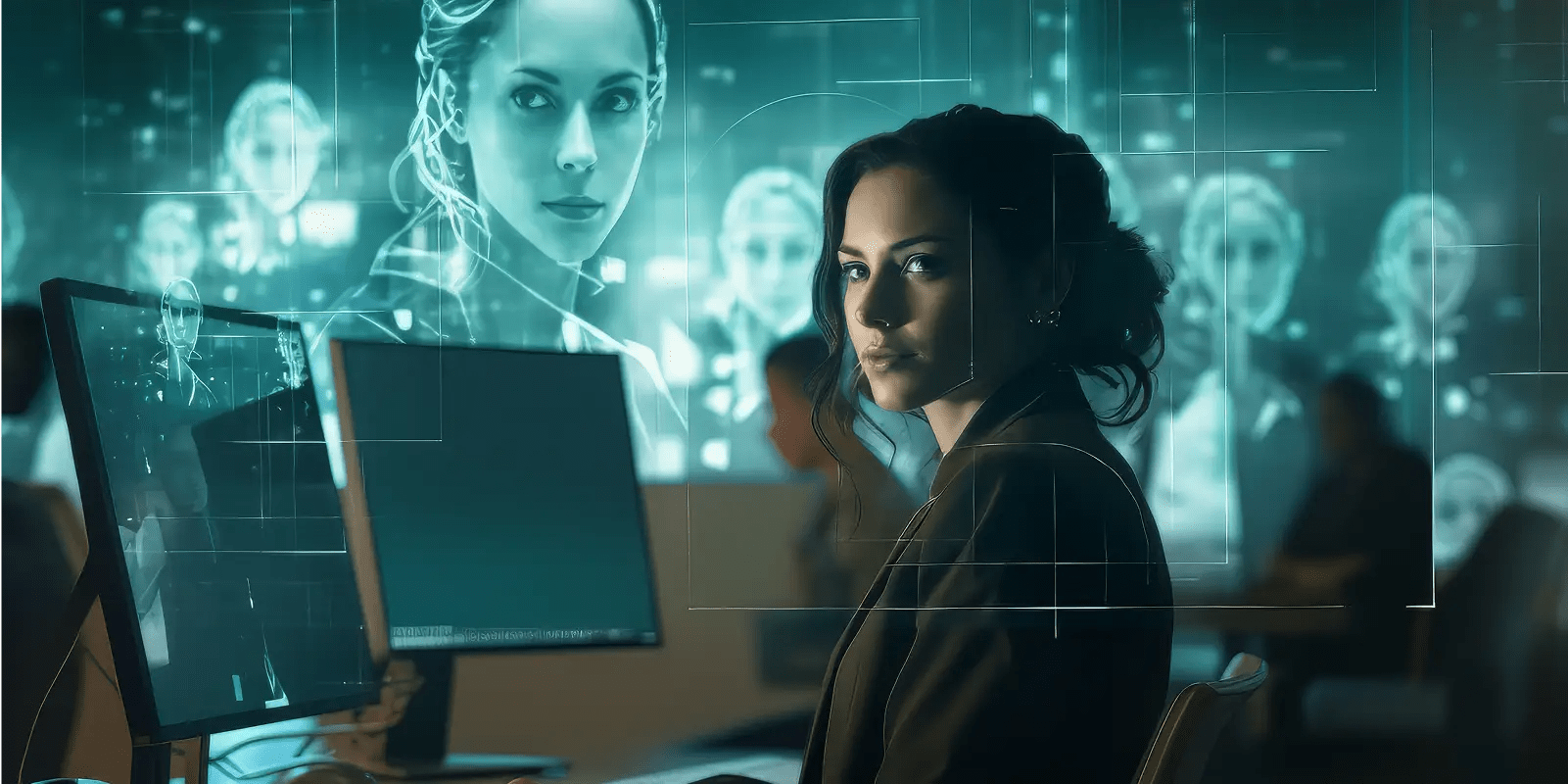 Professionista Finance che utilizza assistenti virtuali basati su Intelligenza Artificiale per trasformare i dati in insight strategici aziendali.