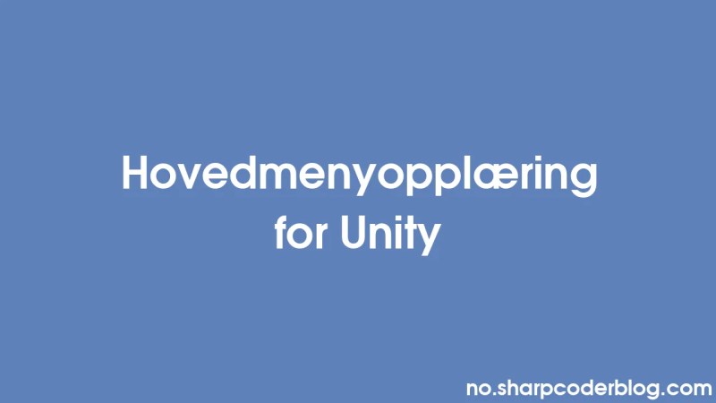 T O Menu T M D Ng Trong Unity Sharp Coder Blog - Stunning High Resolution Ocean Designs | Free Download