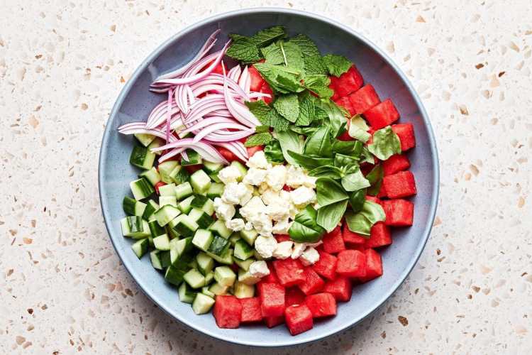 Watermelon Salad with Fresh Mint