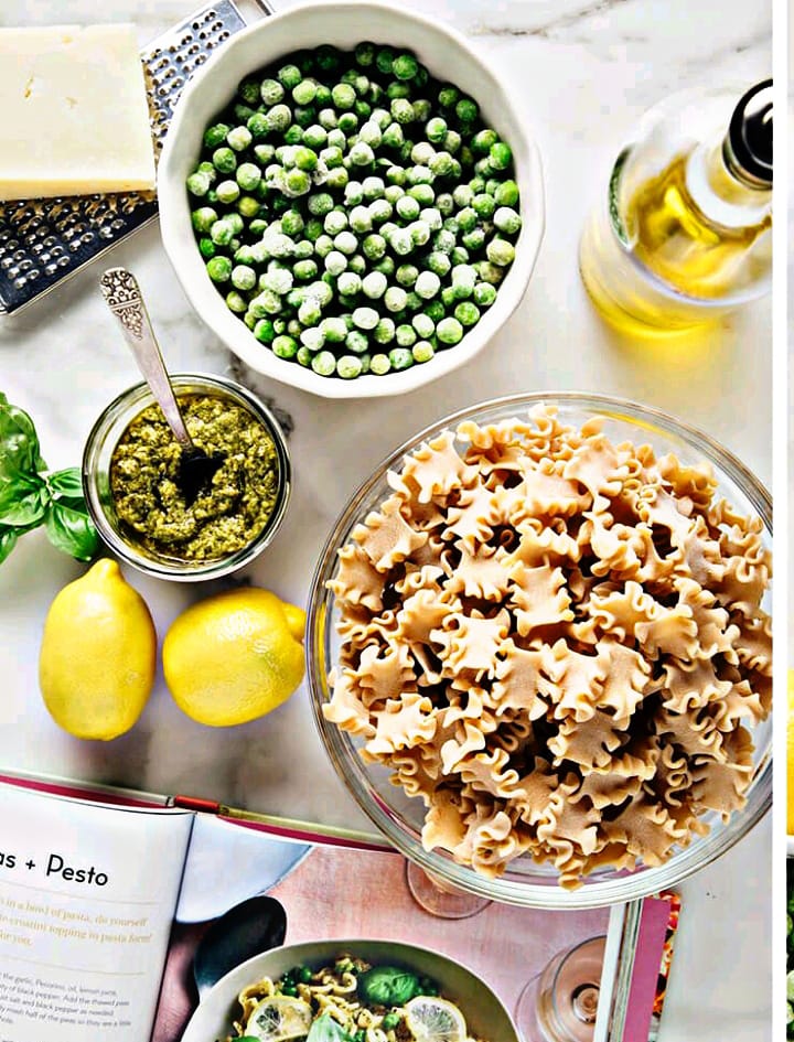 Gaby’s Pasta with Peas and Pesto