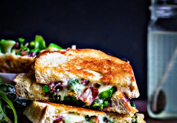 Roasted Broccoli and Red Pepper Grilled Cheese