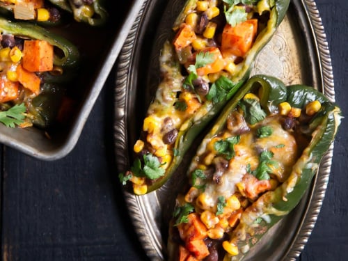Roasted Bean-Stuffed Poblano Peppers