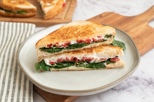 Roasted Broccoli and Red Pepper Grilled Cheese