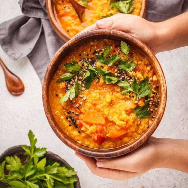 Healthy Lentil Curry with Tomatoes