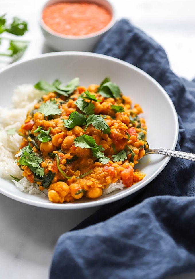 Healthy Lentil Curry with Tomatoes