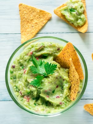 Vegetarian Blue Corn Nachos with Homemade Guacamole- Healthy and Delight