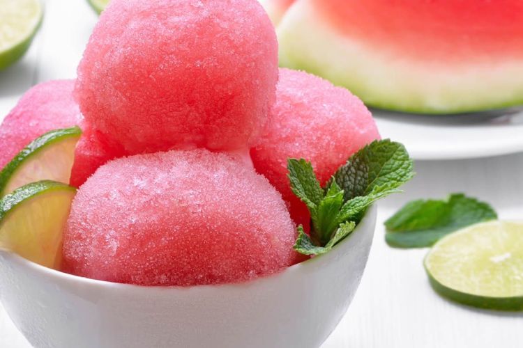 Best Watermelon Sorbet with Mint