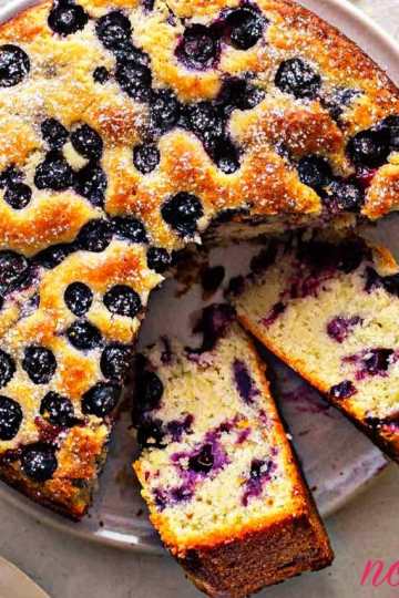 Delicious Lemon Yogurt Cake with Blueberry