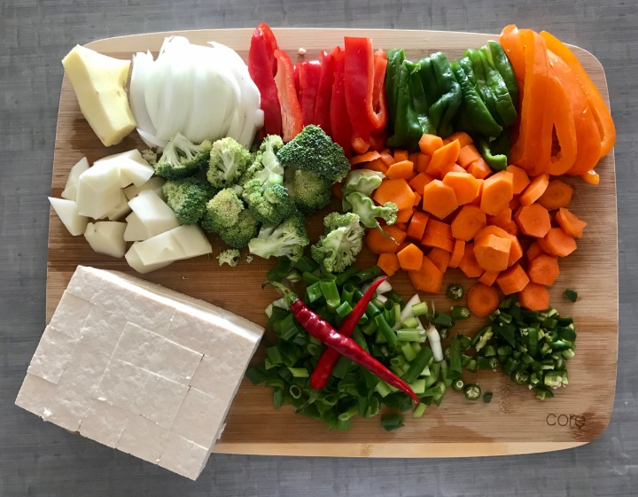 Thai red curry and vegetables