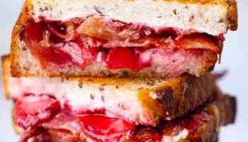Delicious Strawberry Basil and Goat Cheese Panini