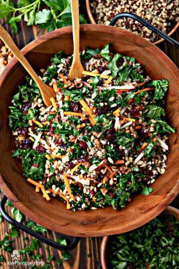 Best Kale Salad with Apples Cranberries