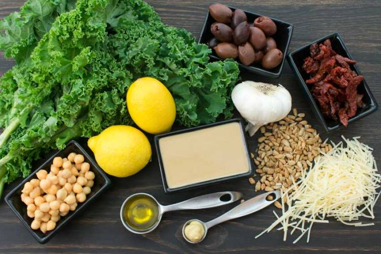 Easy Creamy Tahini Dressing with Greek Kale Salad