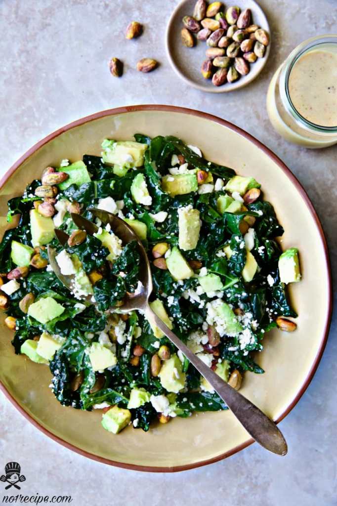 Easy Creamy Tahini Dressing with Greek Kale Salad