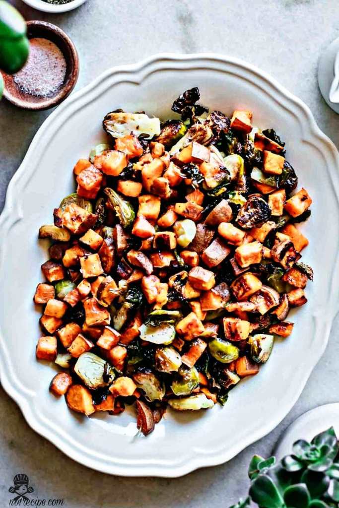 Easy Baked Chiocciole with Brussels Sprouts Apples and Blue Cheese