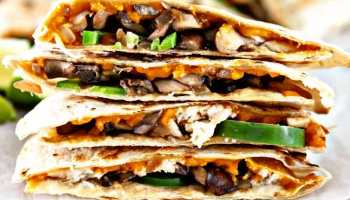 Best Crispy Mushroom Spinach and Avocado Quesadillas