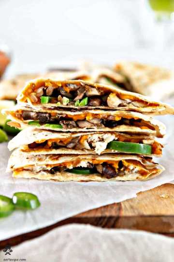 Best Crispy Mushroom Spinach and Avocado Quesadillas