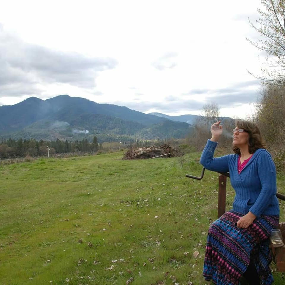 Enjoying a puff on Easter at the Winery