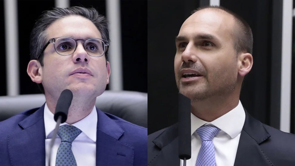 “Hugo Motta virou a boneca de Moraes”, diz Eduardo Bolsonaro