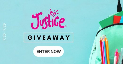 Shop Justice Giveaway. Win a $100 e-gift card to spend at Justice!