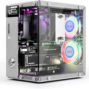 Pironman 5 NVMe M.2 SSD PCIe 2.0/3.0 Mini PC Case for Raspberry Pi 5