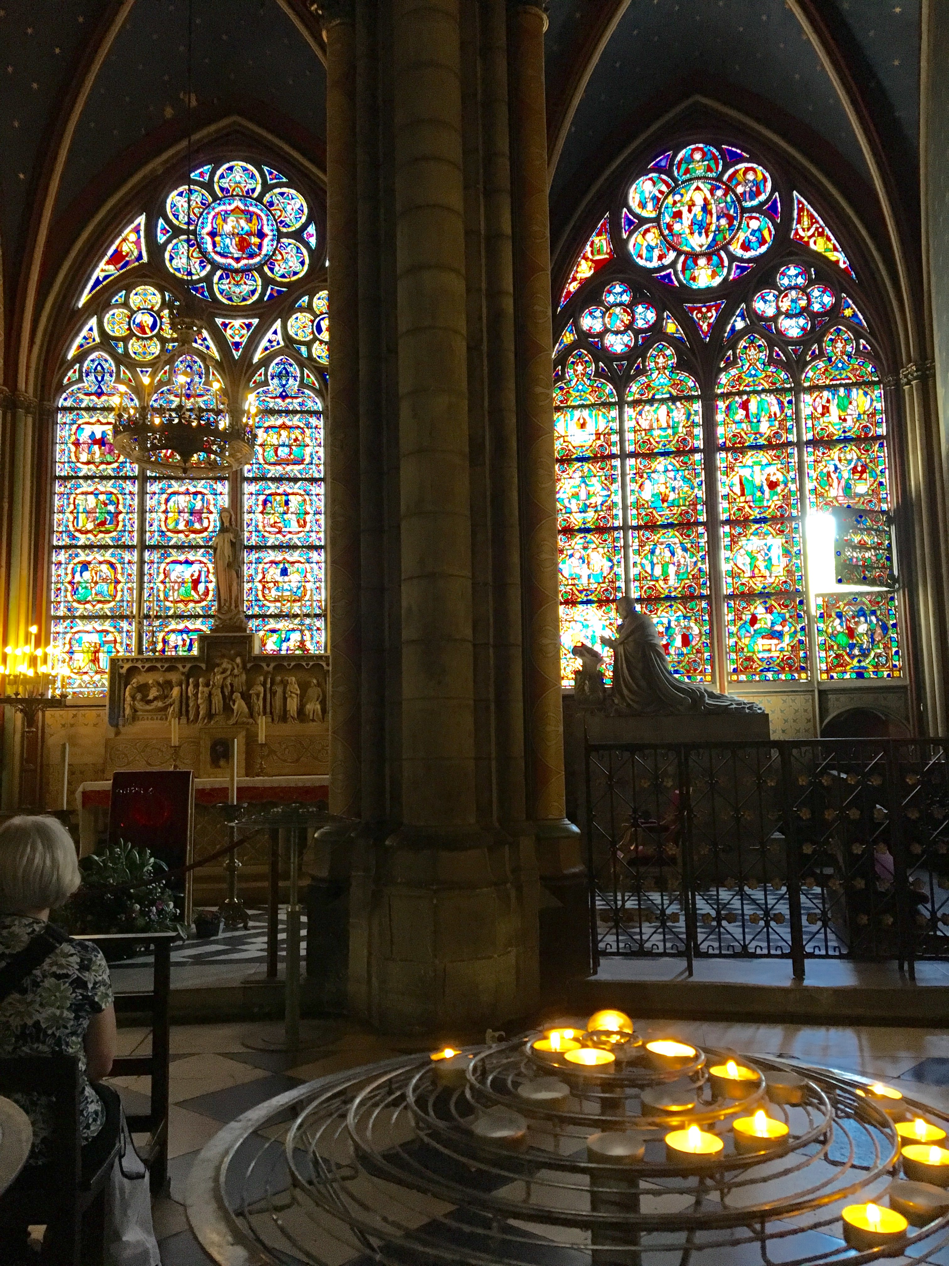 Stained glass windows inside