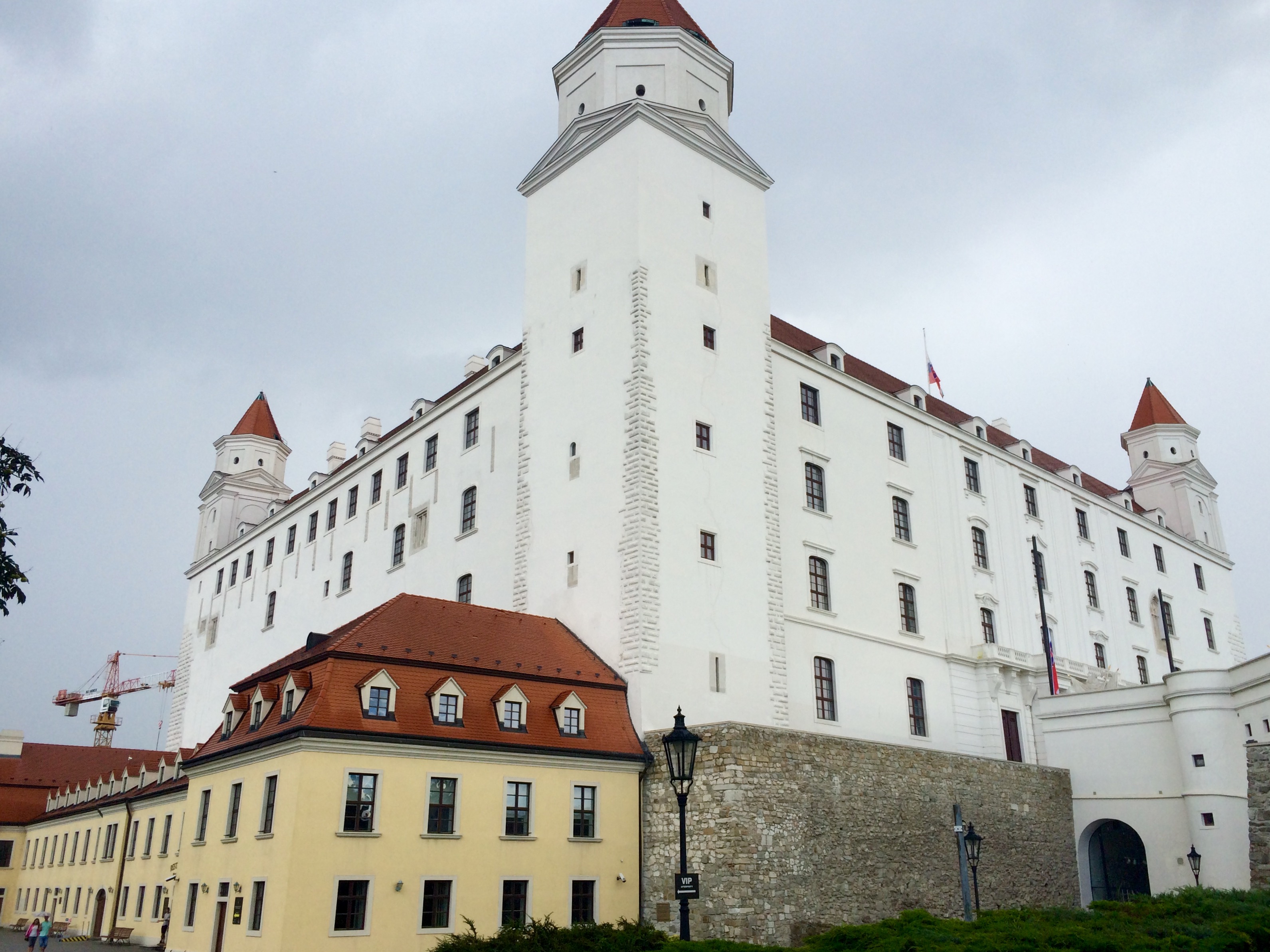The imposing Bratislava Castle, just before we got rained on