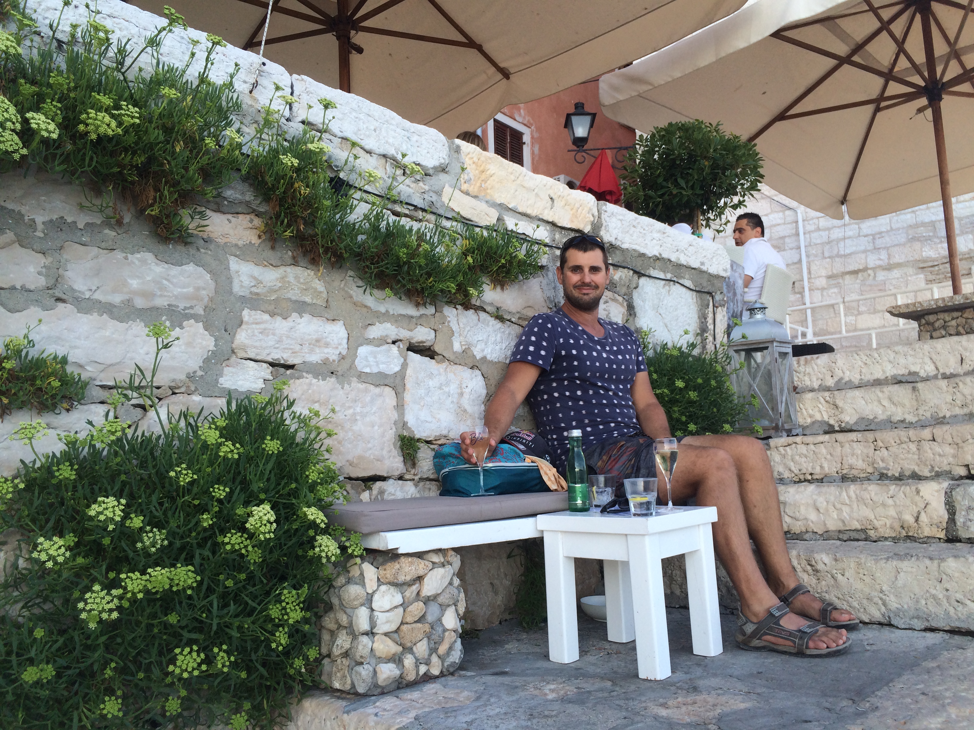 Bubbles and a sunset view