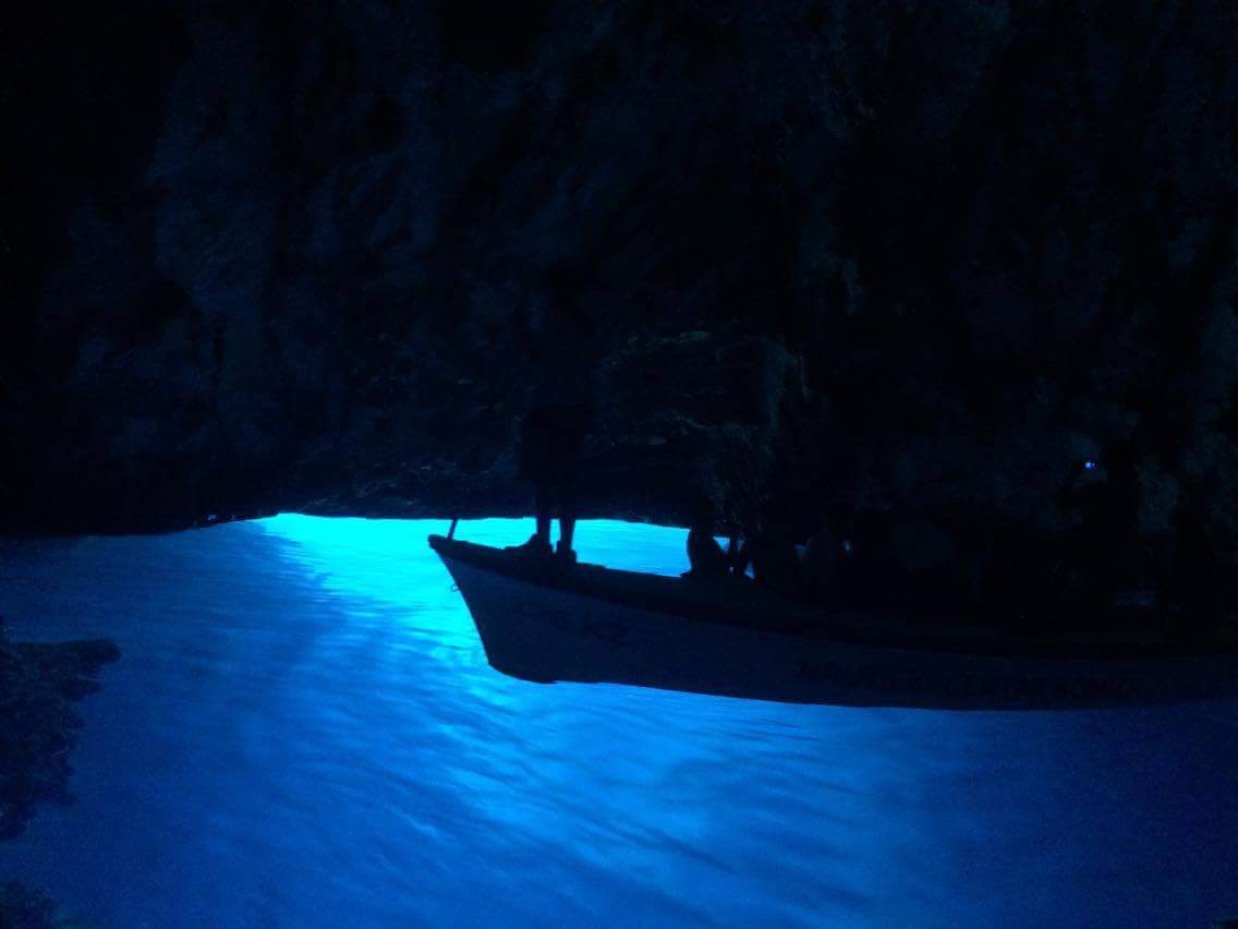 The appropriately named Blue Cave
