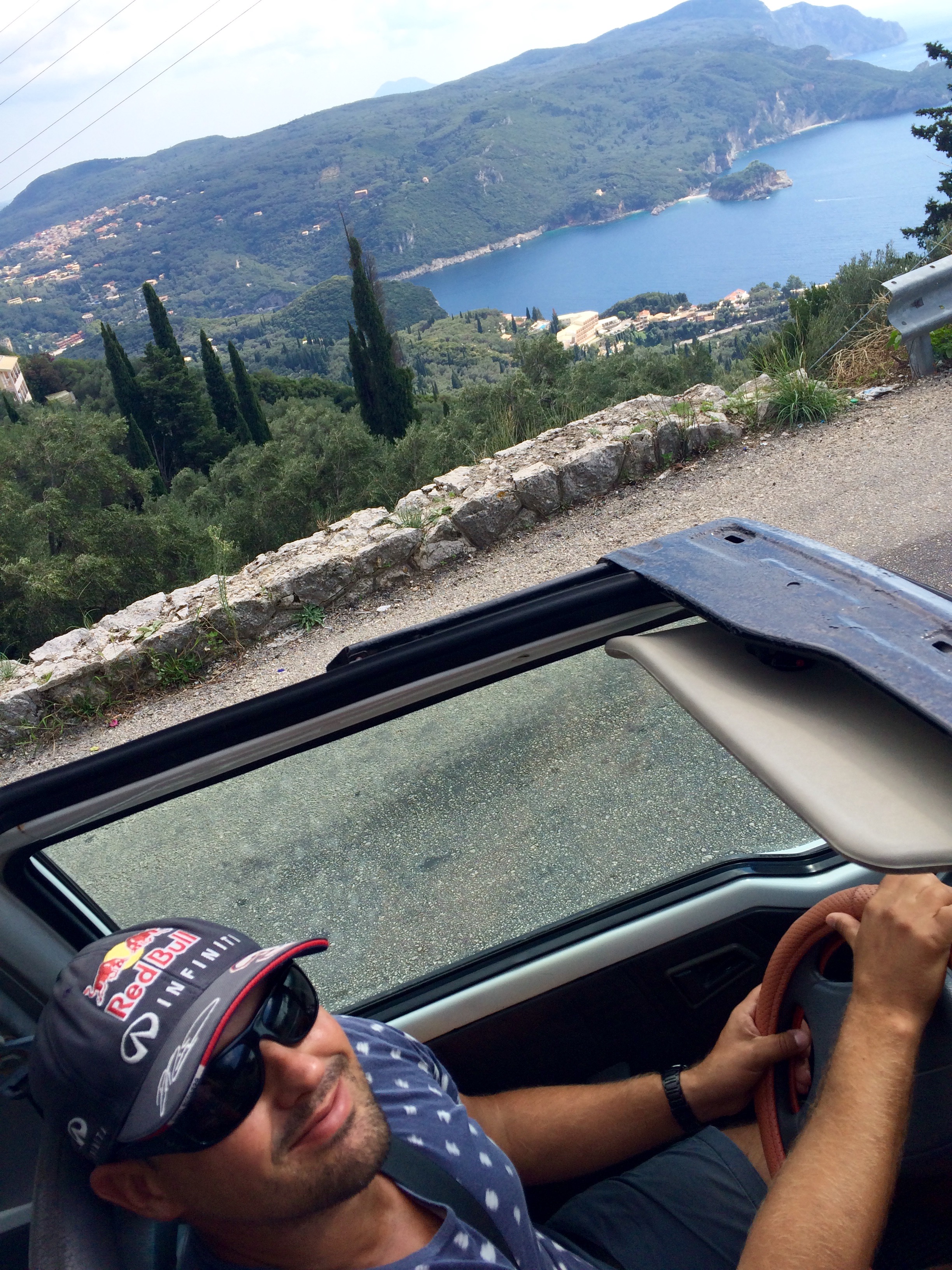 Cruising in our topless jeep