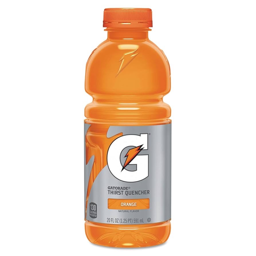 Orange Gatorade drink