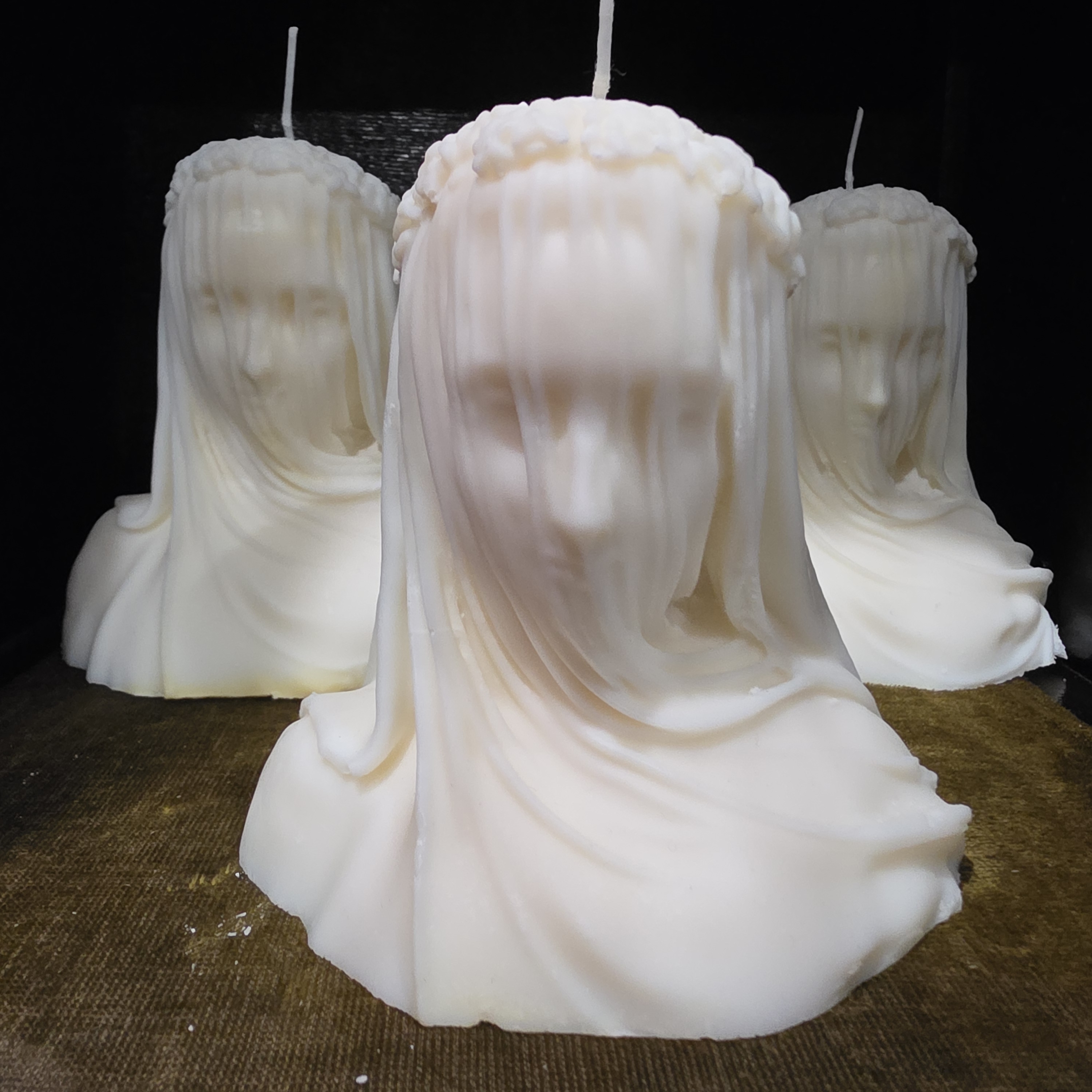 White Only Veiled Lady Candle **
