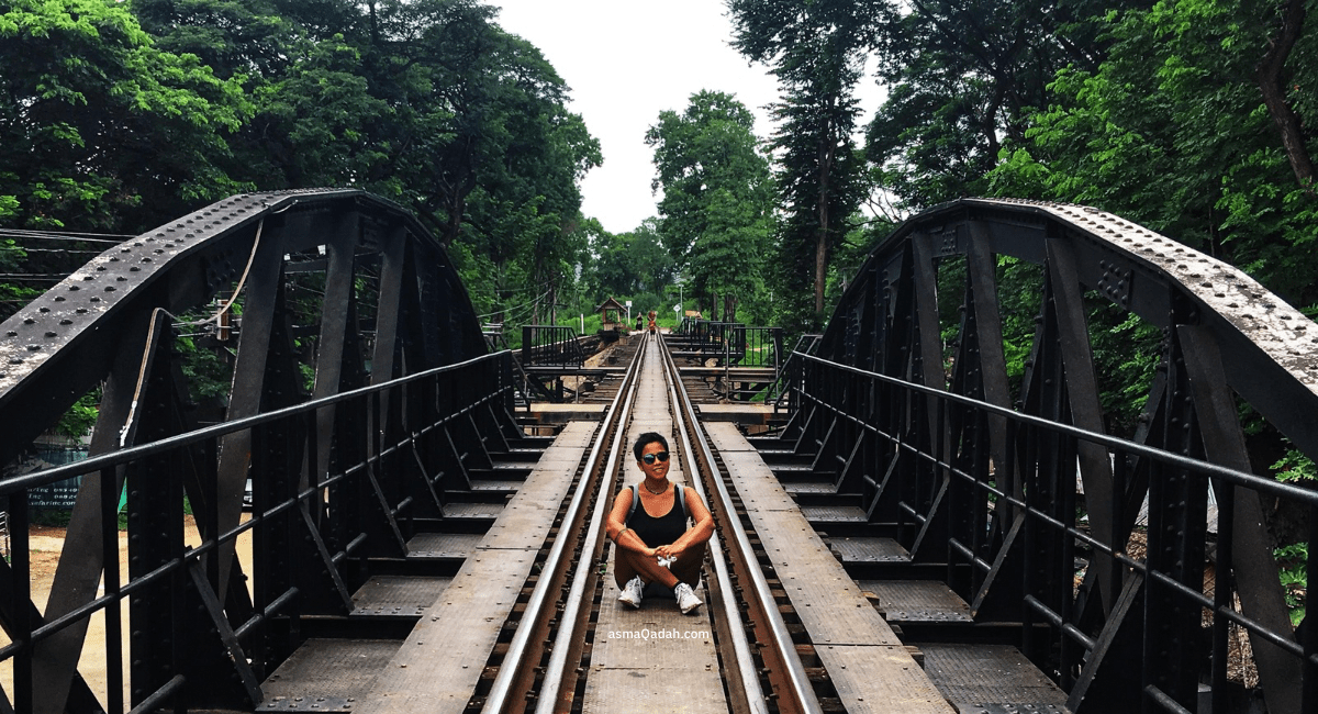 الجسر المعلق على نهر كواي في كانشانابوري، تايلاند