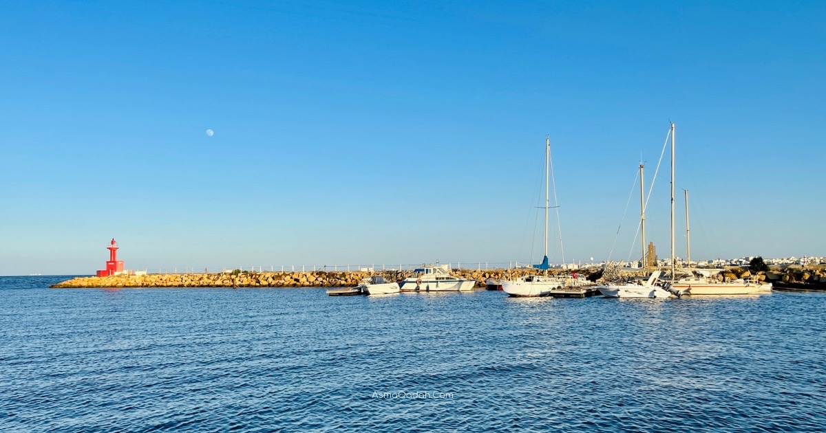 الحياة الساحلية الفاخرة على شاطئ ميناء القنطاوي تونس سوسة شمال أفريقيا